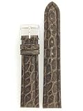 Watchband Genuine Crocodile 22mm Charcoal Grey
