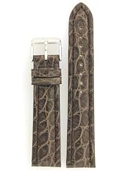 Watchband Genuine Crocodile 22mm Charcoal Grey