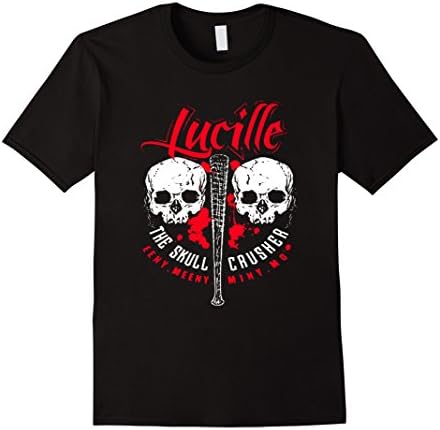 Men's Lucille Skull Crusher T-Shirt Walking The Dead 2XL Black