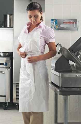 APRON, POLY ADULT WHITE 28X46 REGULAR DISPOSABLE PET PLASTIC
