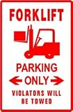 FORKLIFT PARKING sign * street heavy equip