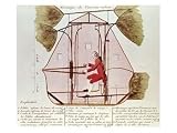 The Flying Machine of Jean Pierre Blanchard (1753-1809) Art Giclee Poster Print by Francois Nicolas Martinet, 12x9