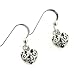 Small Filigree Puffed 3D Dangling Heart Sterling Silver Hook Earrings