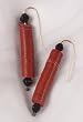Red Togo Disc Earrings