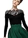 Choies Women Polyester Lace Long Sleeve Tight Black T-Shirt