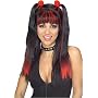 Fancy Dress Wig - Gothic Cheerleader Wig - Black / Red