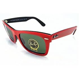 RAY BAN 2151 Sunglasses top red on black  crystal green 955