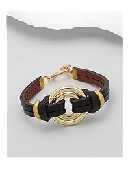 Black Leather Bracelet In White Base
