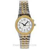 Ladies Two Tone Talking Watch with White Face