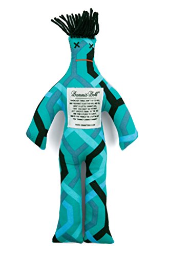 Dammit Doll - Classic Dammit Doll - Joueur En Ligne - Electric Sea Foam , Black Hair - Stress Relief, Gag Gift