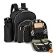 Picnic Backpack Capri w/ Wine Duffle Set For 2 in Black by Picnic Time