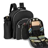 Outdoor Living : Picnic Backpack Capri w/ Wine Duffle Set For 2 in Black by Picnic Time