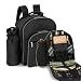 Picnic Backpack Capri w/ Wine Duffle Set For 2 in Black by Picnic Time
