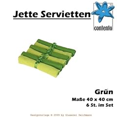 6-tlg. Servietten Set "Jette" in Gr�n / Dunkelgr�n
