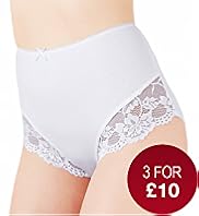 Cotton Rich Lace Trim Full Briefs