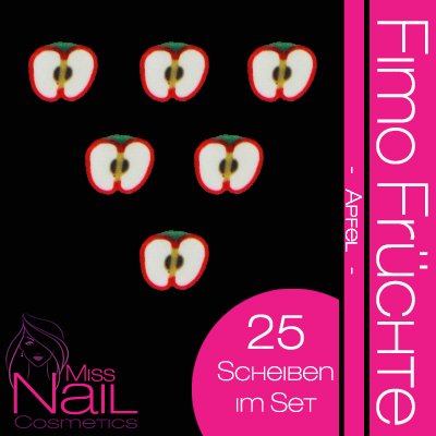 Fimo Fruit Fr&uuml;chte Scheiben - Apfel (25 Scheiben / Beutel) Preisvergleich
