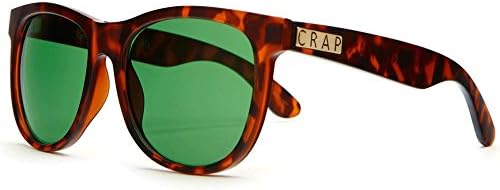 Crap Eyewear 132A07GT Nudie Mag Matte Tortoise / Green Tint Wayfarer Sunglasses