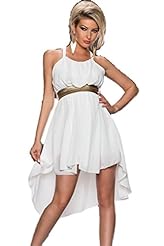 Sexy Chiffon/Polyester High-Low-Hem Gathered Banding Evening Dress 