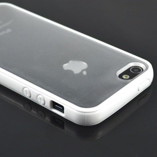 Zeimax® iPhone 5 5S Blur Clear Back Cover, Silicone + TPU, Transparent Case Type-5 (White)