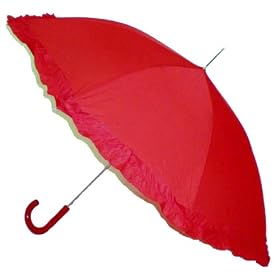Oversized Adult Red Ruffle Umbrella Parasol, Can Be Used In The Rain Or The Sun, Great Gift Idea