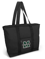 Marshall University Tote Bag Black Deluxe Marshall Herd - For Travel or Beach Best Unique Gift Ideas for Her, Women, or Ladies