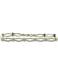 TOC Sterling Silver Genuine Diamond Platinum Plated Bracelet