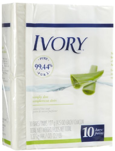 Ivory Bath Bar Soap Simply Aloe 4.5 oz. 10-Count