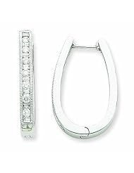 0.8 Carat 14K White Gold Diamond Hoop Earrings