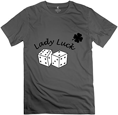 FQY Men's Lady Luck Dice Casino Vegas Cotton Crew Neck Short Sleeve T-Shirt Tee DeepHeather S