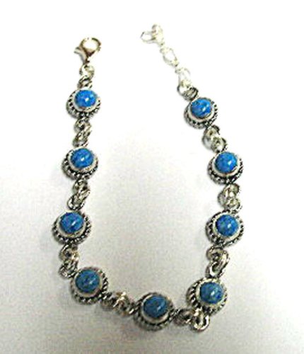 Click here to buy Native American Navajo Sterling Silver Blue Denim Lapis Stone Bracelet by Native American.