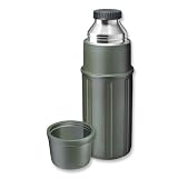 Produkt-Bild: Isosteel VA-9810P Isolierflasche, 1 Liter, mit stabilen Kunststoffmantel, 18/8 Edelstahl, gr&uuml;n