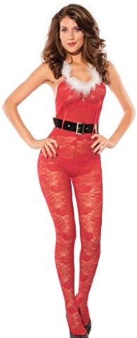 Chase Secret Women's Fiery Christmas Lace Catsuit Size US10 Red
