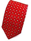 Tie - Red Silk 100% Silk with slight Blue, Beige Patterns