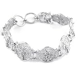 Sterling Silver Filigree Tree of Life Adjustable Bracelet by Sajen