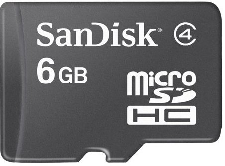 Sandisk - Carte Mémoire microSDHC - adaptateur SD inclus - Class 4 - 6 Go