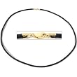 Leather Cord Necklace Black 16"