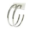 Silver and Crystal Stud Hoop Earrings Fashion Jewelry