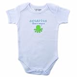 Luvable Friends Zodiac Bodysuit Aquarius, White