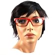100% UV Protection Unisex Fake Clear Lens Nerd Eyeglasses Rectangular Red