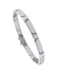 sterling Silver stampato Chain 16 in. Bar Link Necklace (Also Available in 18"), 1/4 in. (6mm) wide