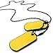 KONOV Army Style 2pcs Dog Tag Pendant Mens Necklace Chain, Yellow