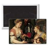 Allegory of Married Life (oil on canvas) by.. - 3x2 inch Fridge Magnet - large magnetic button - Magnet