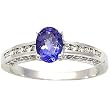 14K White Gold Tanzanite and Diamond Ring