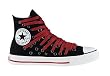 Converse Chuck Taylor All Star Hi Top Multi Eyelet Black/Chilipepper Red Canvas