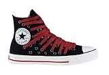 Converse - Converse Chuck Taylor All Star Hi Top Multi Eyelet Black/Chilipepper Red Canvas