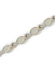 10kt Yellow Gold Oval Opal and Diamond Bracelet