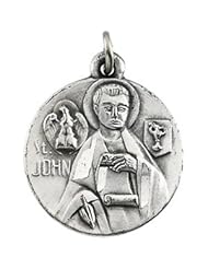 CleverEves 14K Yellow Gold 18.00 mm Saint John The Evangelist Medal