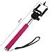 UFCIT Extendable Selfie Handheld Stick Monopod with Adjustable Phone Holder and Bluetooth Wireless Remote Shutter for iPhone Samsung and other system over IOS 6.0 and Android 4.2.2 Smartphones (Pink with Shutter)