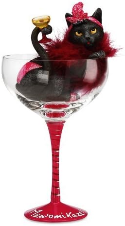 Hiccup by H2Z 9-1/4-Inch Meowmikaze Cocktail Glass with Tall Black Cat by Hiccup by H2Z