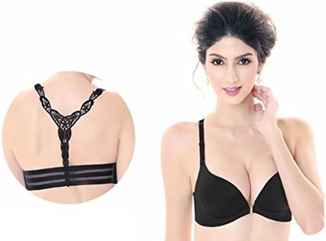 Natural Fibers Women's Push Up T-back Front Clouse Lace Bra